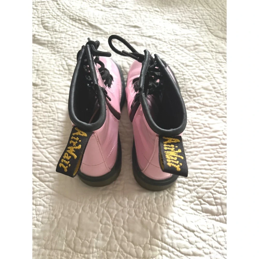 Dr. Martens 1460 Pale Pink Patent Leather Lace Up Side Zip Boots US 3 Youth